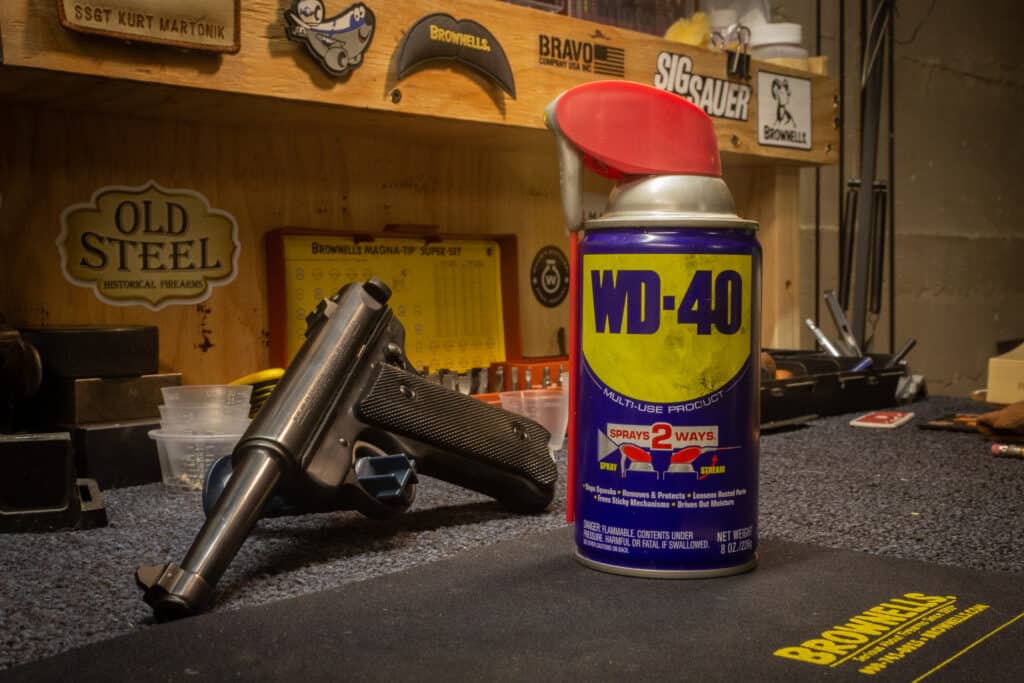 Using WD-40 on a gun